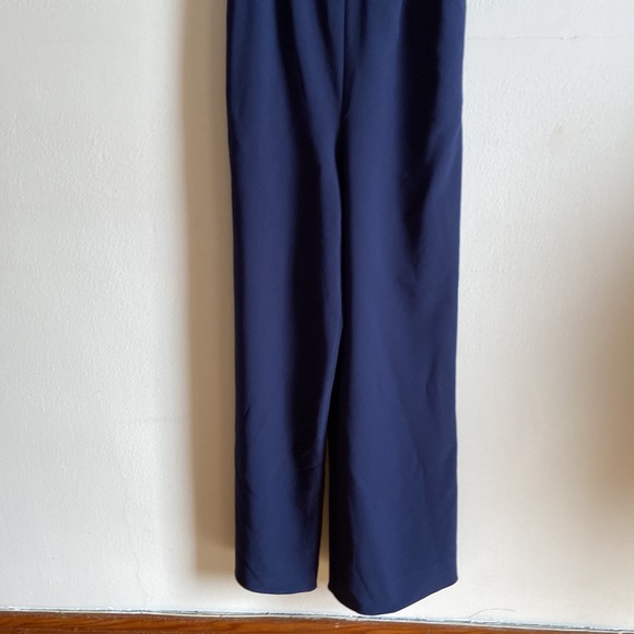Finders Keeper navy blue wide leg deep V jumpsuit - Picture 5 of 15